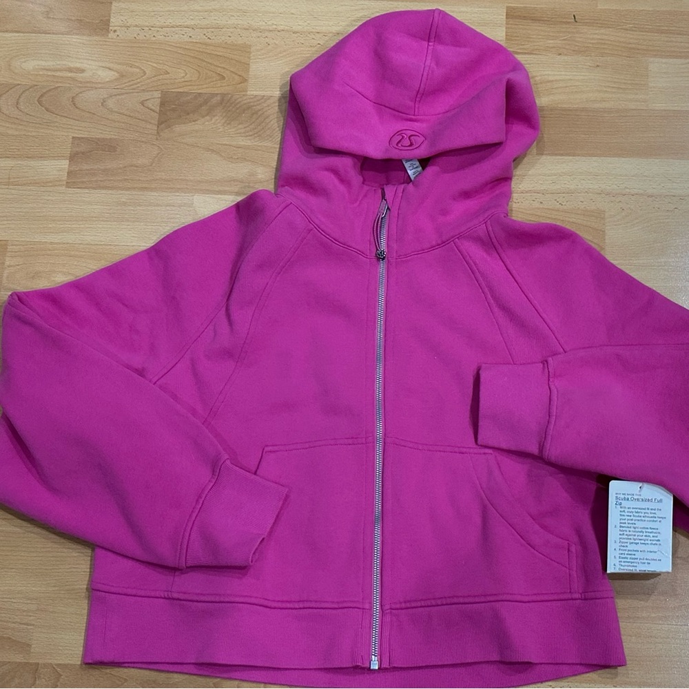 Brand New Lululemon Scuba Oversized Full Zip in Sonic Pink